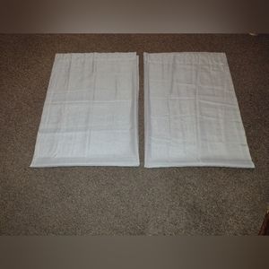 2 light gray sheer silk panels